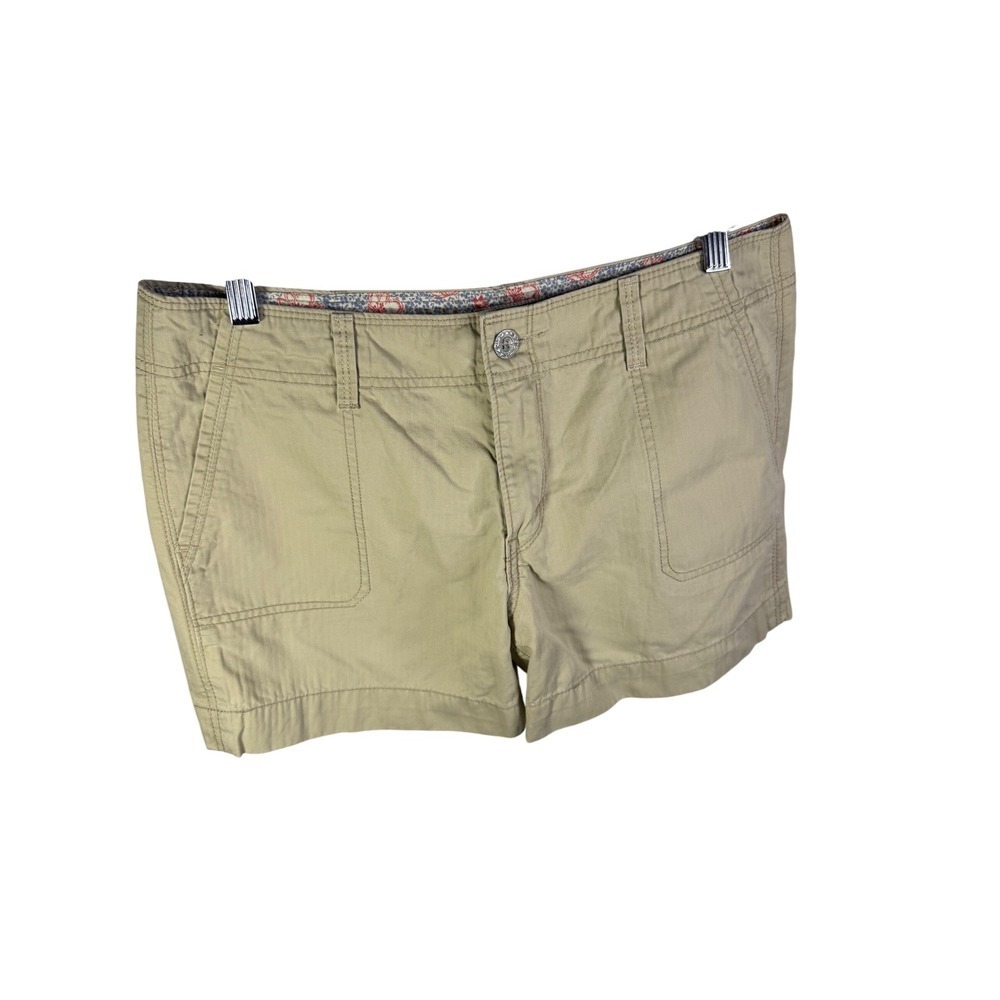 Levi's Women's Khaki Cotton Shorts Size 8 Beige Casual Summer Classic Pockets - Picture 2 of 6
